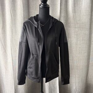 Adidas Black and Gray Fleece Hoodie